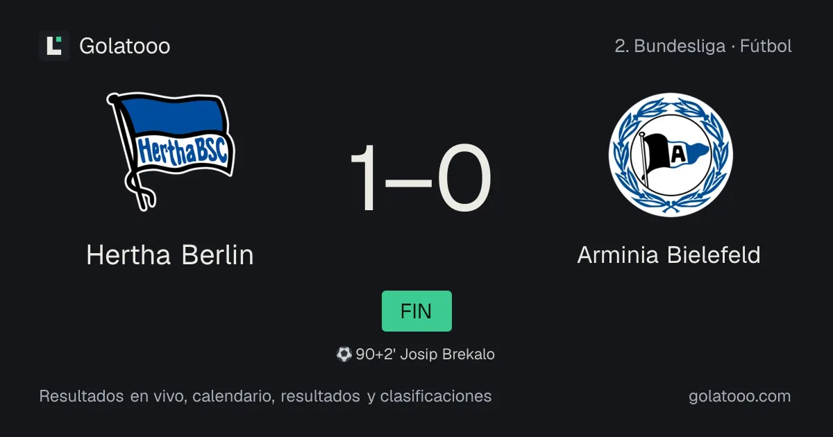 Hertha Berlin 1-0 Arminia Bielefeld: crónica del partido, goles y estadísticas