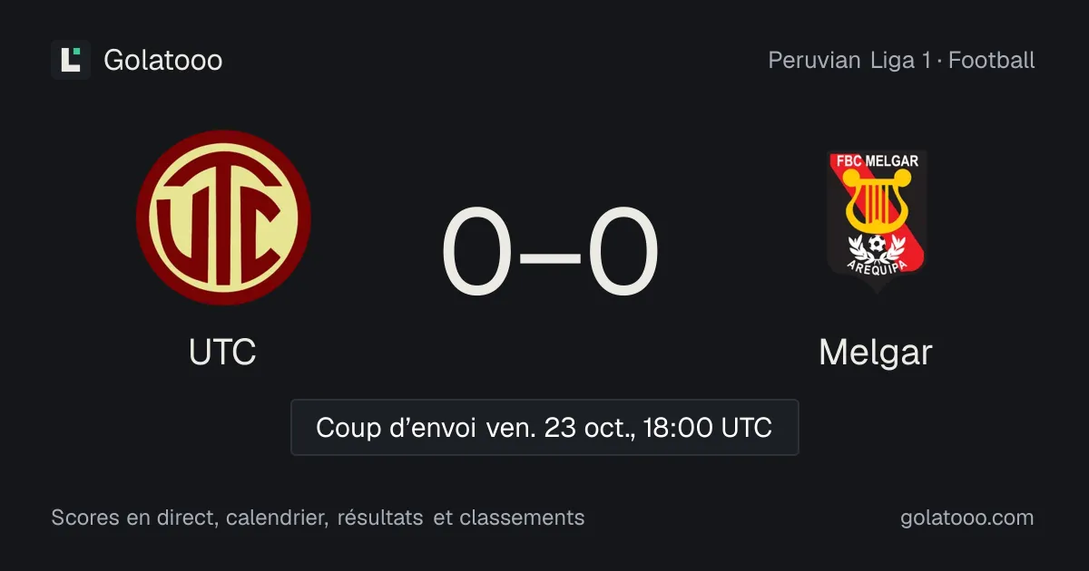 UTC - Melgar : avant-match, forme, historique et où regarder la rencontre