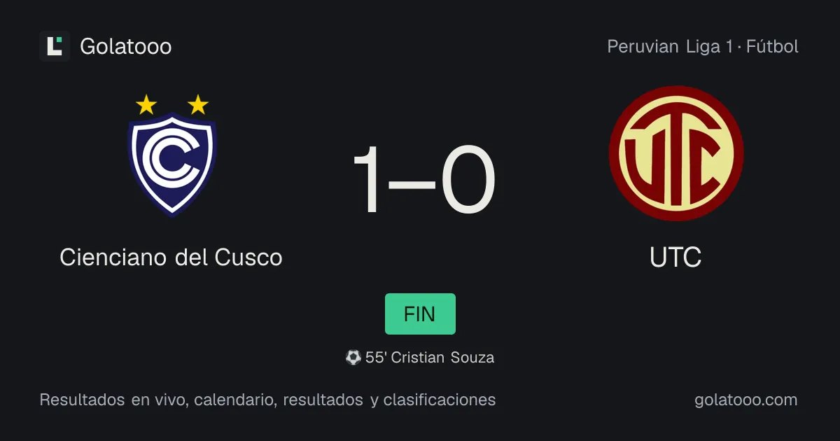 Cienciano del Cusco 1-0 UTC: crónica del partido, goles y estadísticas