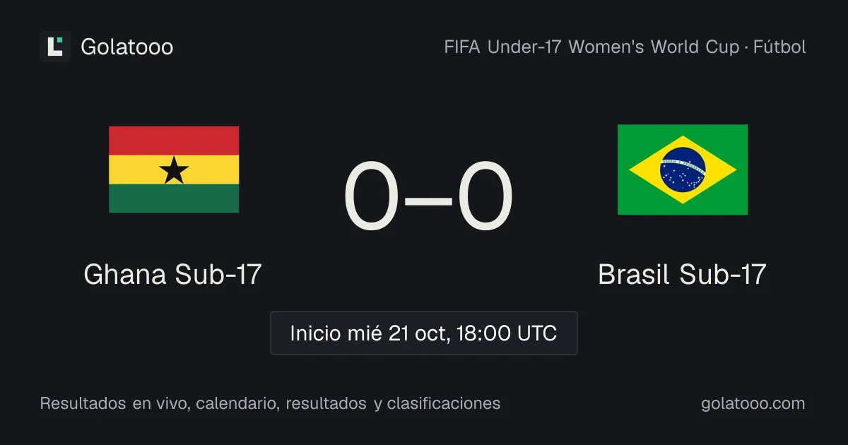 Ghana Sub-17 vs Brasil Sub-17: previa, forma, historial y dónde ver el partido