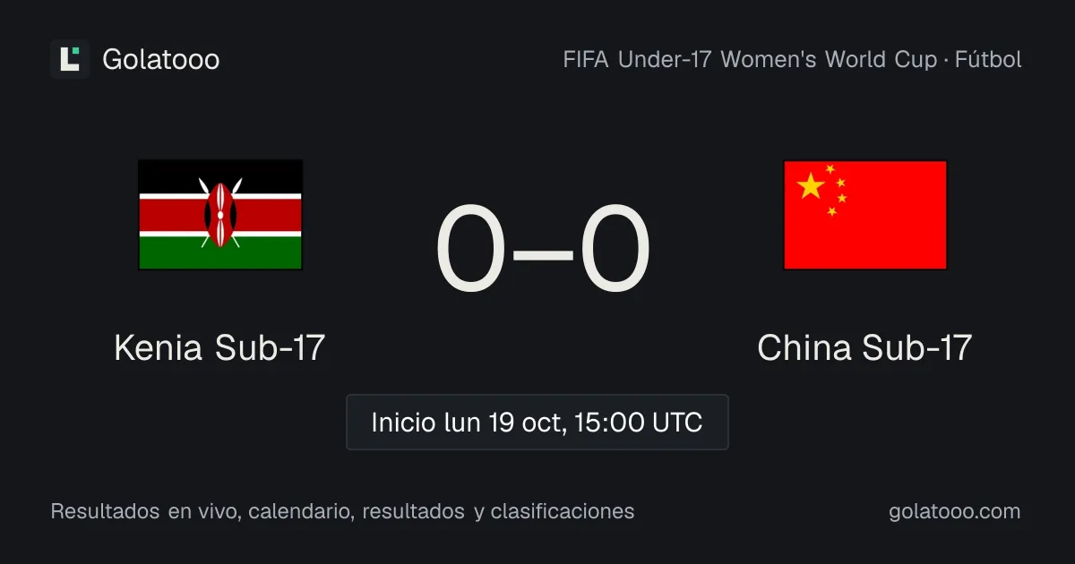 Kenia Sub-17 vs China Sub-17: previa, forma, historial y dónde ver el partido