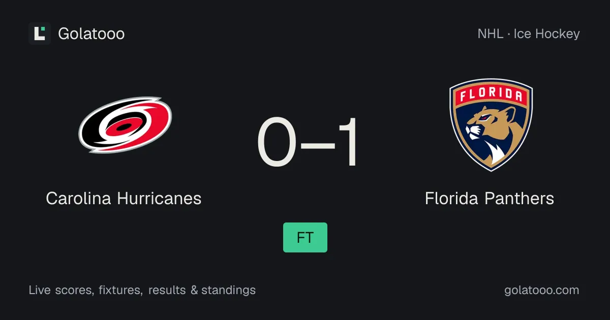 Carolina Hurricanes 0-1 Florida Panthers: match report and statistics