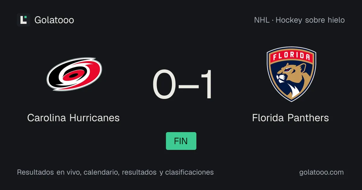 Carolina Hurricanes 0-1 Florida Panthers: crónica del partido y estadísticas