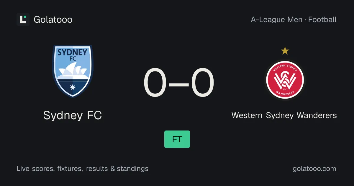 سيدني إف سي 0-0 وسترن سيدني واندررز: تقرير المباراة والأهداف والإحصائيات