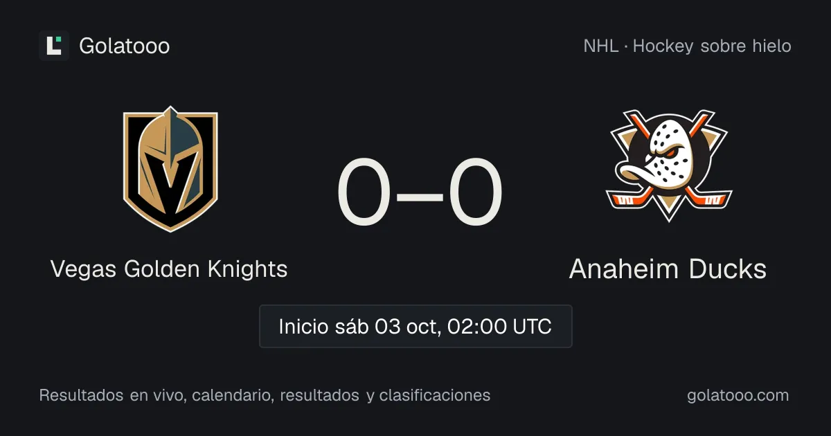 Vegas Golden Knights vs Anaheim Ducks: previa, forma, historial y dónde ver el partido