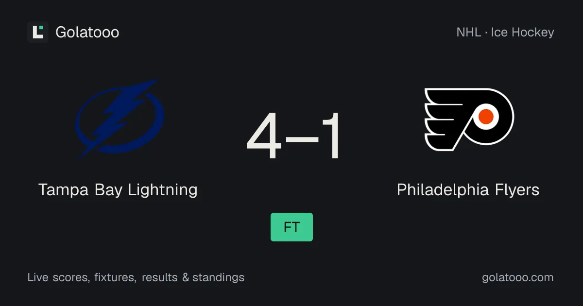 Tampa Bay Lightning 4-1 Philadelphia Flyers: match report and statistics