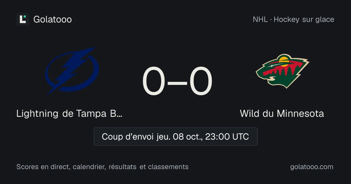 Lightning de Tampa Bay - Wild du Minnesota : avant-match, forme, historique et où regarder la rencontre