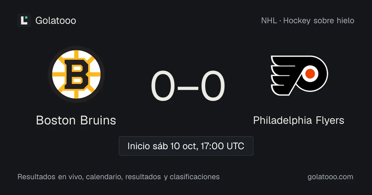 Boston Bruins vs Philadelphia Flyers: previa, forma, historial y dónde ver el partido