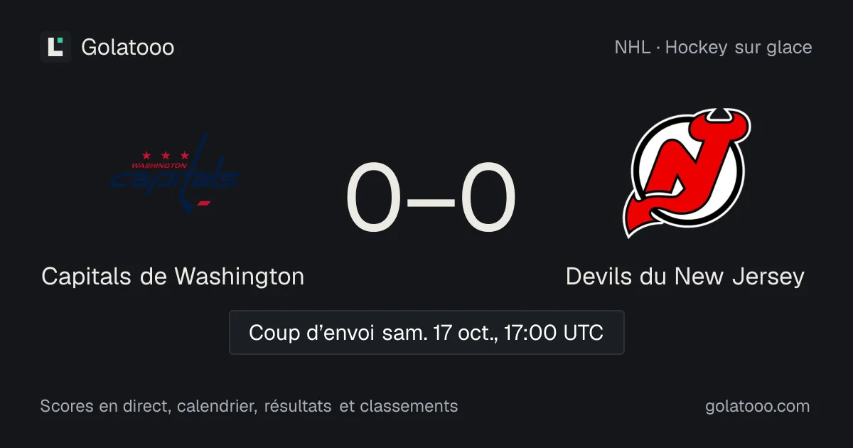 Capitals de Washington - Devils du New Jersey : avant-match, forme, historique et où regarder la rencontre