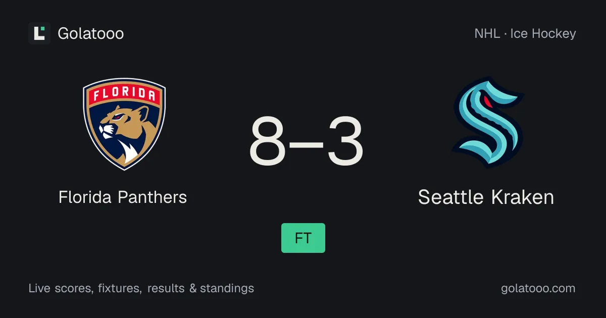 Florida Panthers overpower Seattle Kraken with 8-3 victory