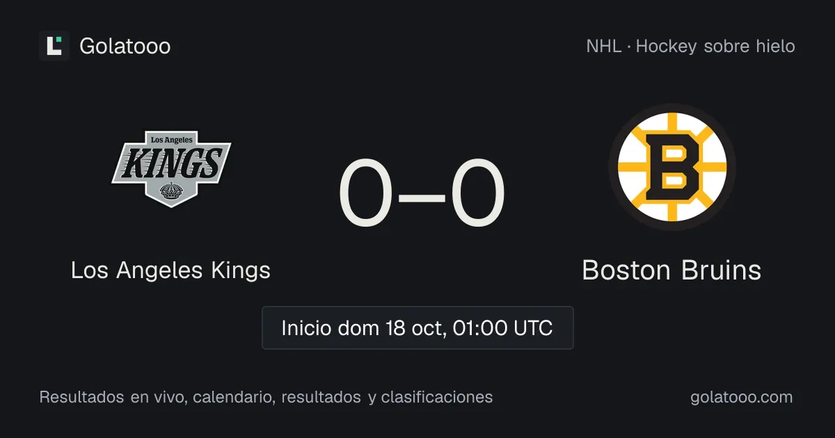 Los Angeles Kings vs Boston Bruins: previa, forma, historial y dónde ver el partido