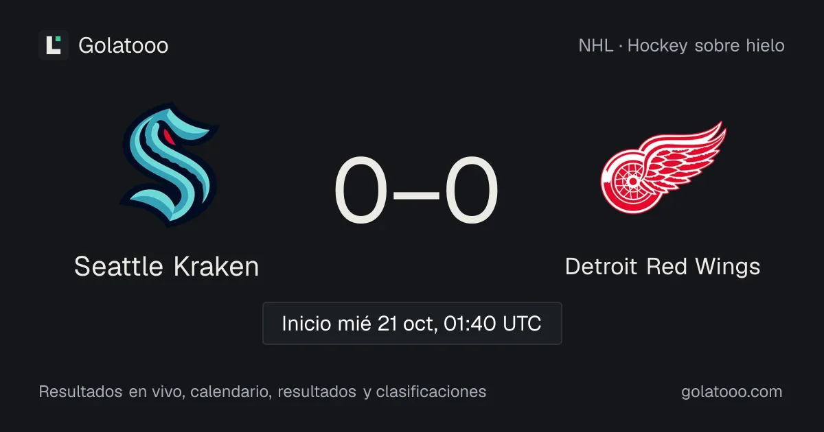 Seattle Kraken recibe a Detroit Red Wings en un duelo clave de la NHL