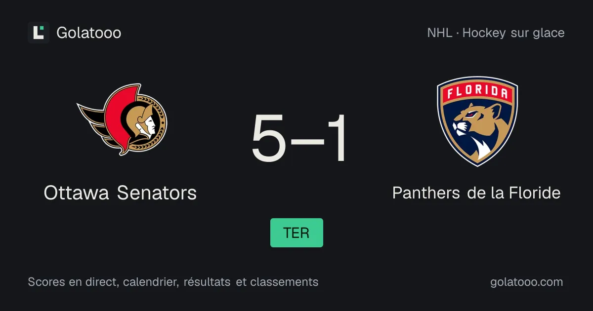 Ottawa Senators 5-1 Panthers de la Floride : résumé du match et statistiques