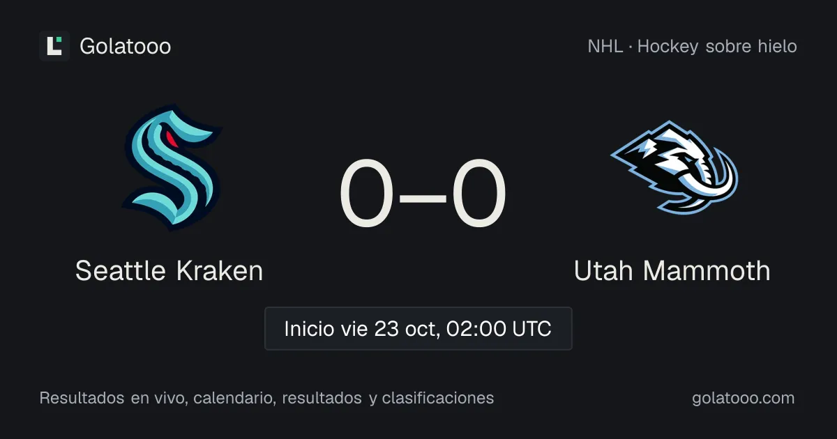 Seattle Kraken vs Utah Mammoth: previa, forma, historial y dónde ver el partido