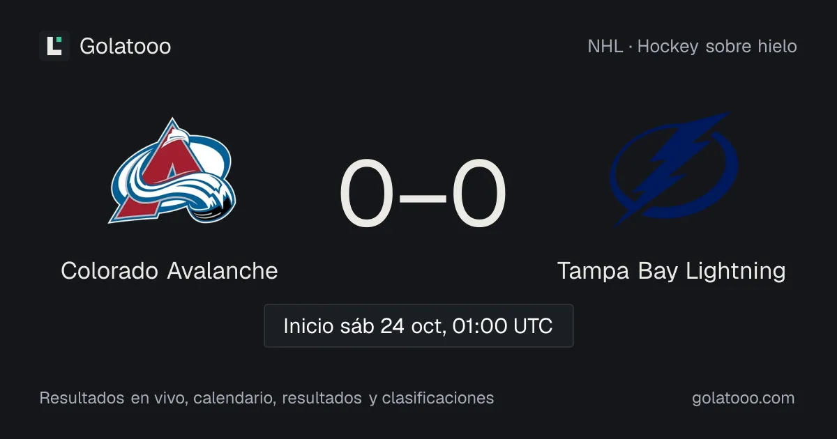 Colorado Avalanche vs Tampa Bay Lightning: previa, forma, historial y dónde ver el partido