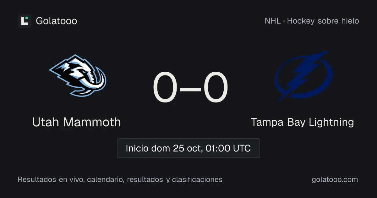 Utah Mammoth vs Tampa Bay Lightning: previa, forma, historial y dónde ver el partido