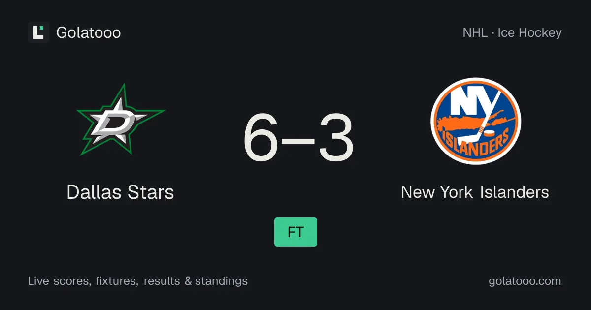 Dallas Stars 6-3 New York Islanders: match report and statistics