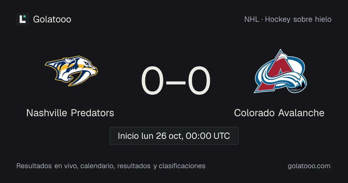 Nashville Predators vs Colorado Avalanche: previa, forma, historial y dónde ver el partido