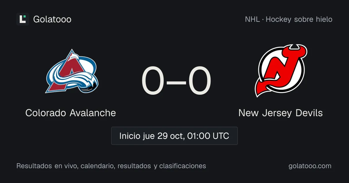 Colorado Avalanche vs New Jersey Devils: previa, forma, historial y dónde ver el partido