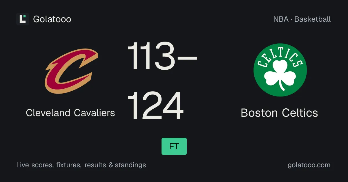 Cleveland Cavaliers 113-124 Boston Celtics: match report and statistics
