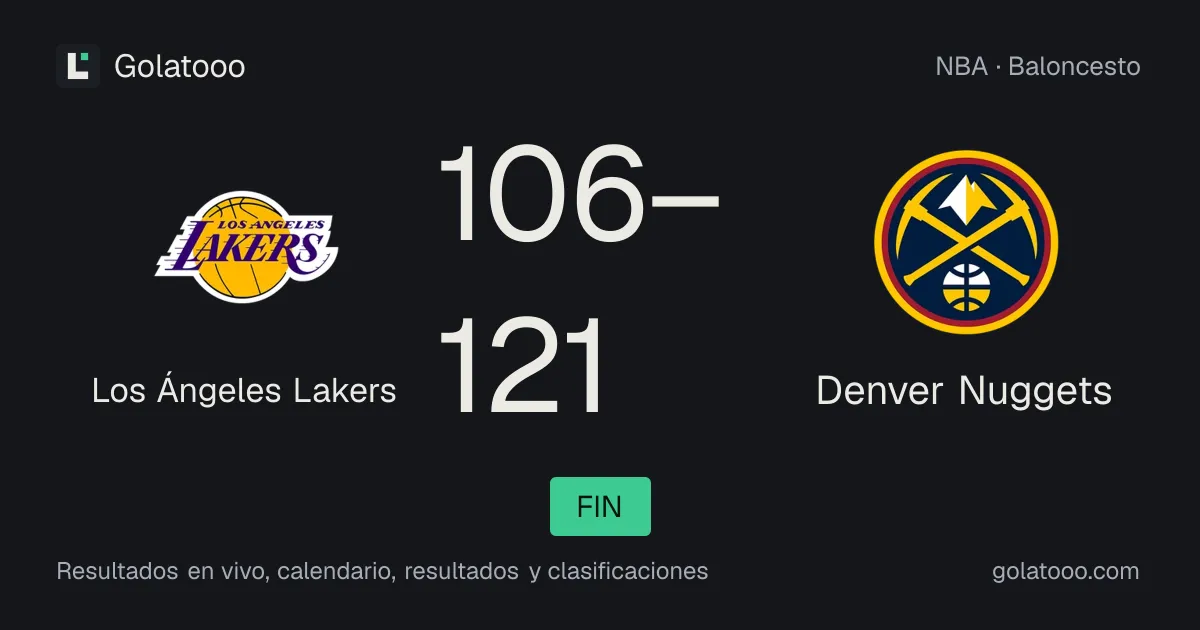 Los Ángeles Lakers 106-121 Denver Nuggets: crónica del partido y estadísticas