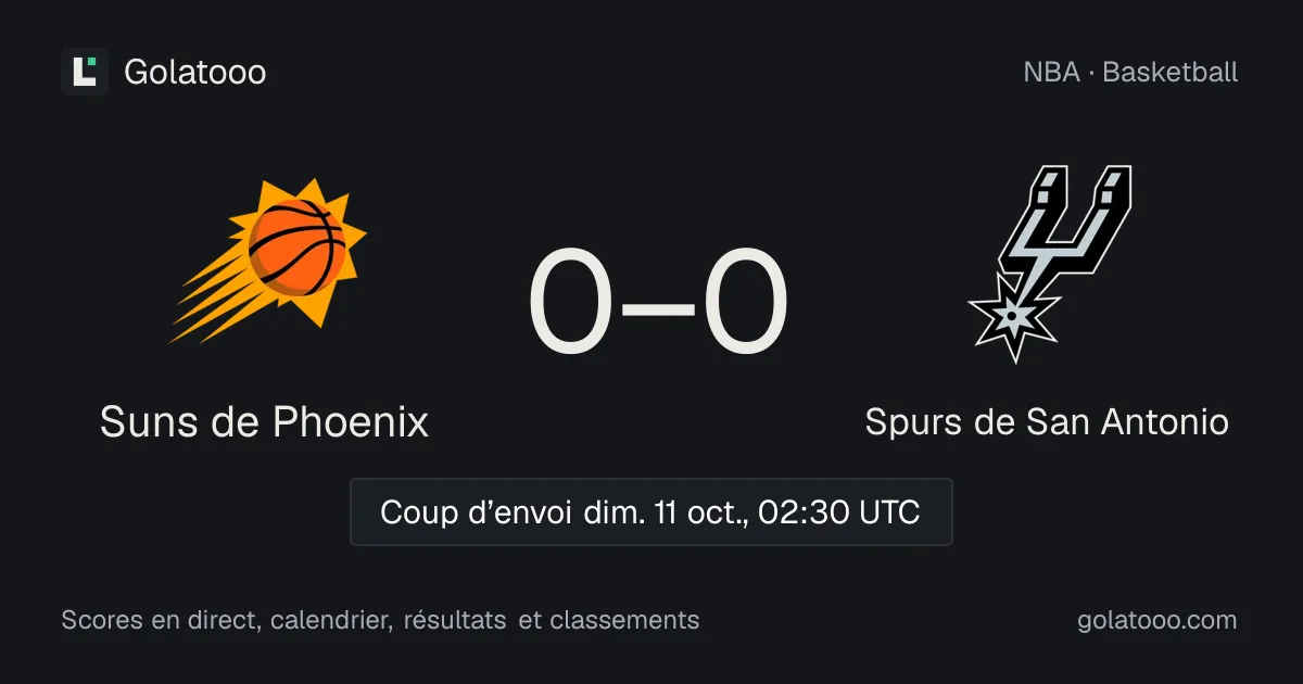 Suns de Phoenix - Spurs de San Antonio : avant-match, forme, historique et où regarder la rencontre