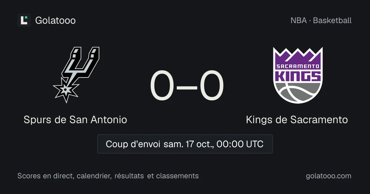 Spurs de San Antonio - Kings de Sacramento : avant-match, forme, historique et où regarder la rencontre