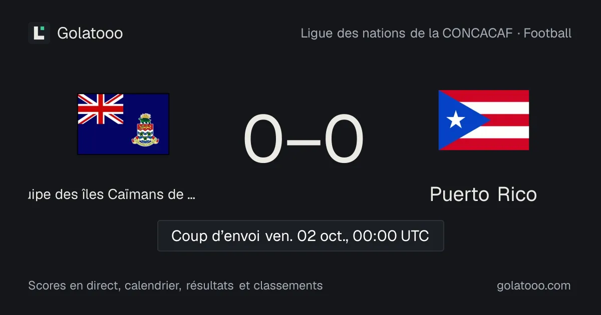 équipe des îles Caïmans de football - Puerto Rico : avant-match, forme, historique et où regarder la rencontre