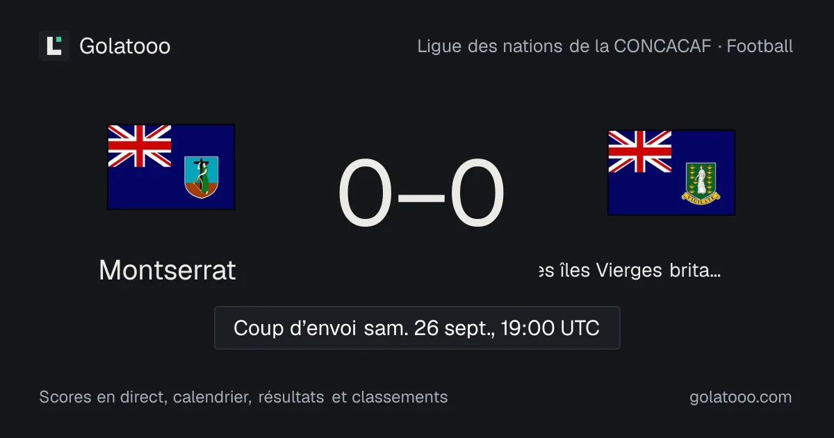 Montserrat - équipe des îles Vierges britanniques de football : avant-match, forme, historique et où regarder la rencontre