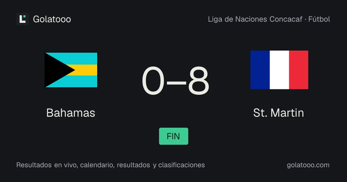 Bahamas 0-8 St. Martin: crónica del partido, goles y estadísticas
