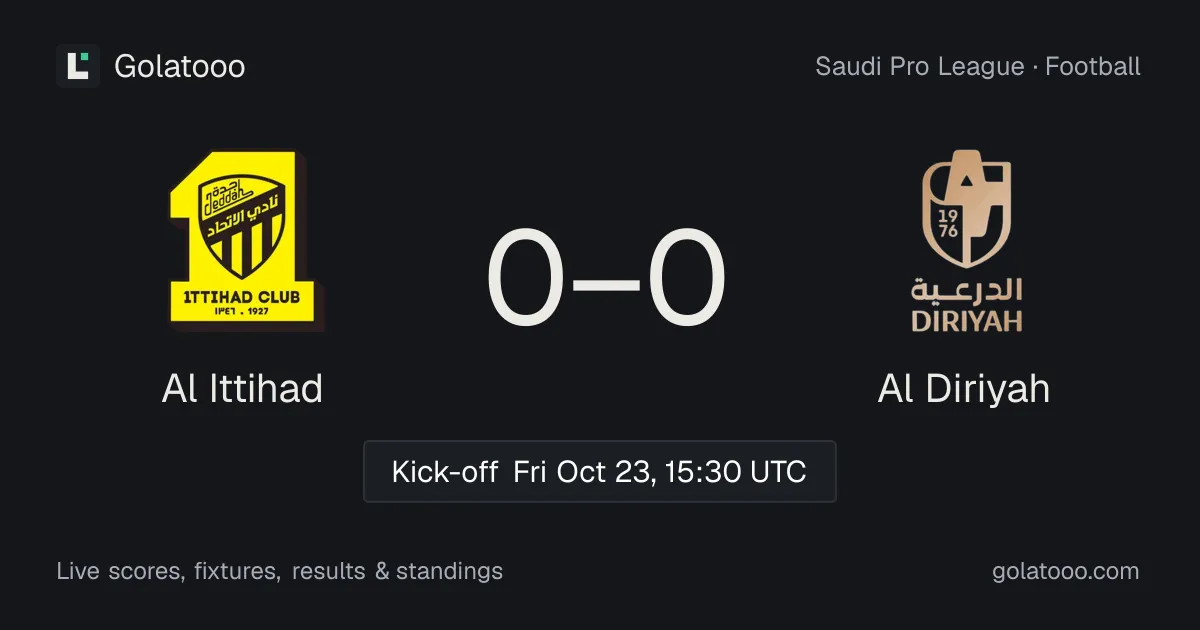 Al Ittihad ضد الدرعية: المعاينة والأداء الأخير والمواجهات السابقة وأين تشاهد المباراة