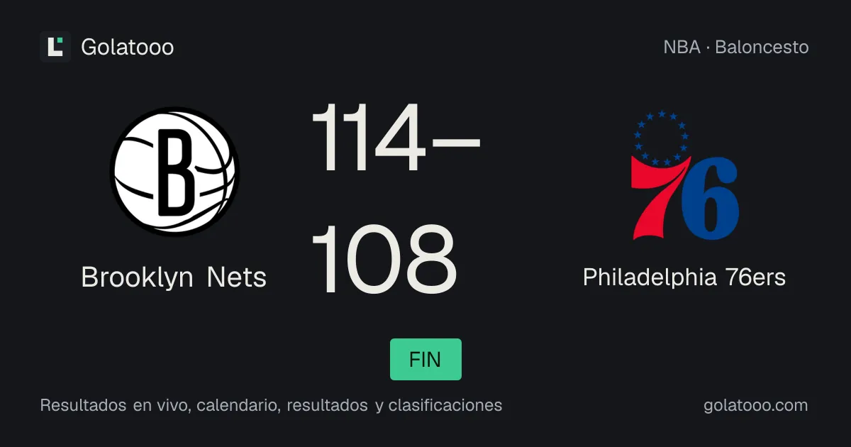 Brooklyn Nets 114-108 Philadelphia 76ers: crónica del partido y estadísticas