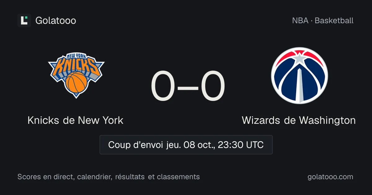 Knicks de New York - Wizards de Washington : avant-match, forme, historique et où regarder la rencontre