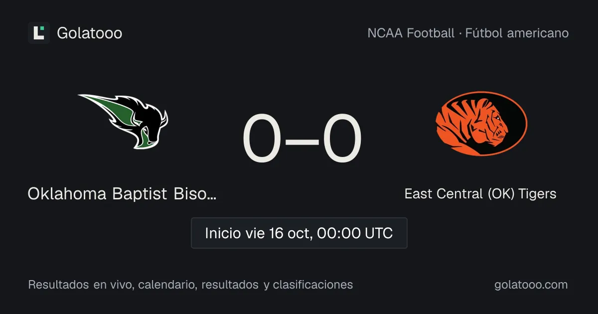 Oklahoma Baptist Bison vs East Central (OK) Tigers: previa, forma, historial y dónde ver el partido