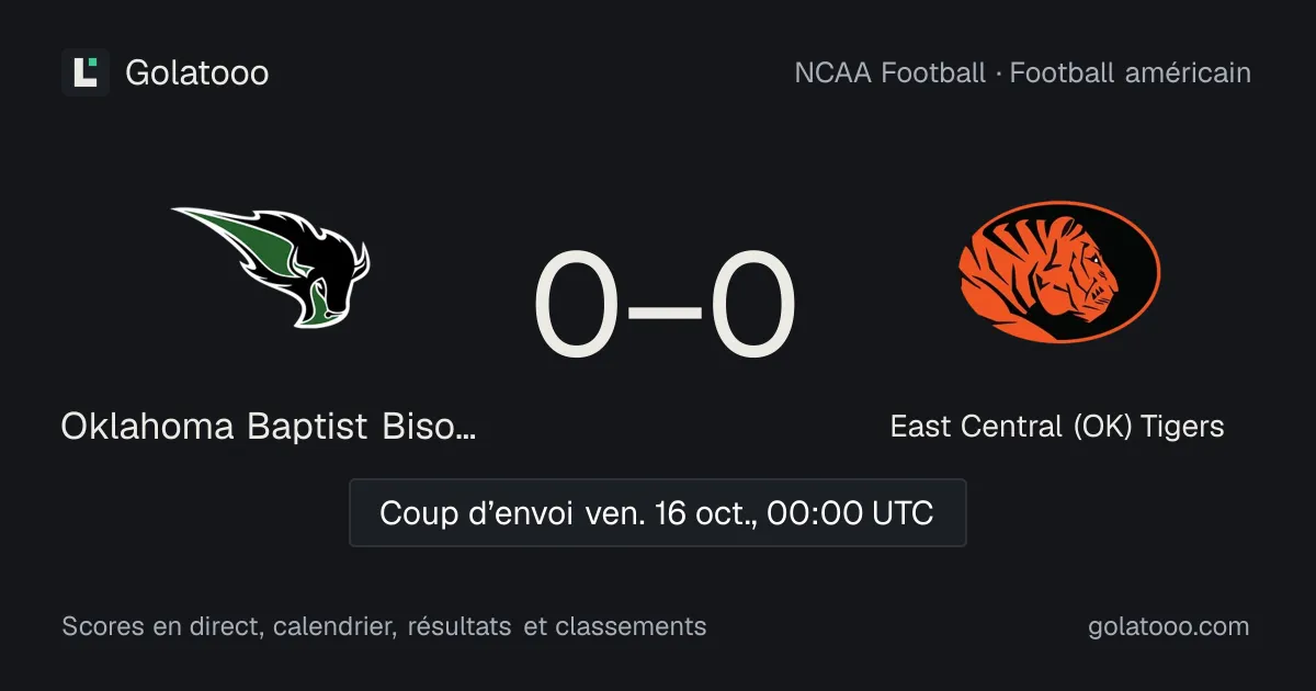 Oklahoma Baptist Bison - East Central (OK) Tigers : avant-match, forme, historique et où regarder la rencontre