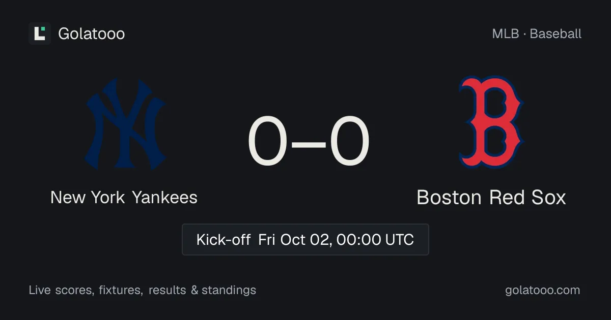 New York Yankees vs Boston Red Sox (2 Oct): preview, form, head-to-head and how to watch