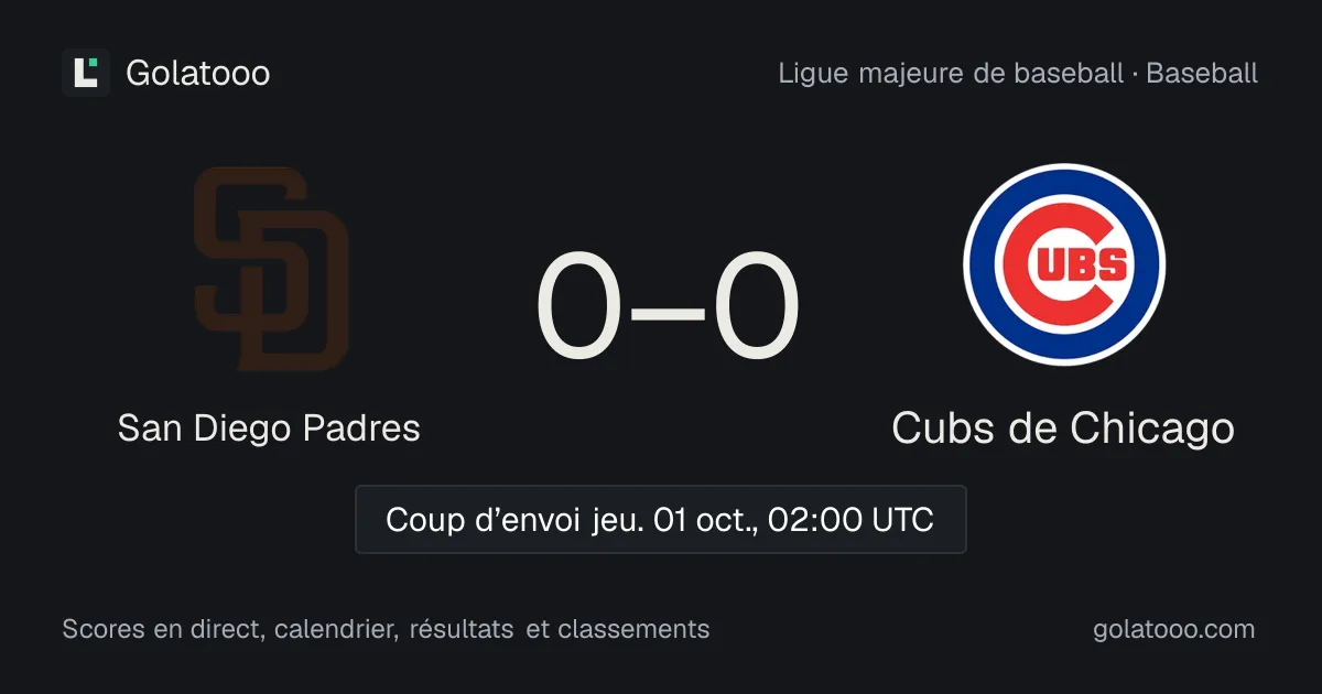San Diego Padres 4-1 Cubs de Chicago : résumé du match et statistiques