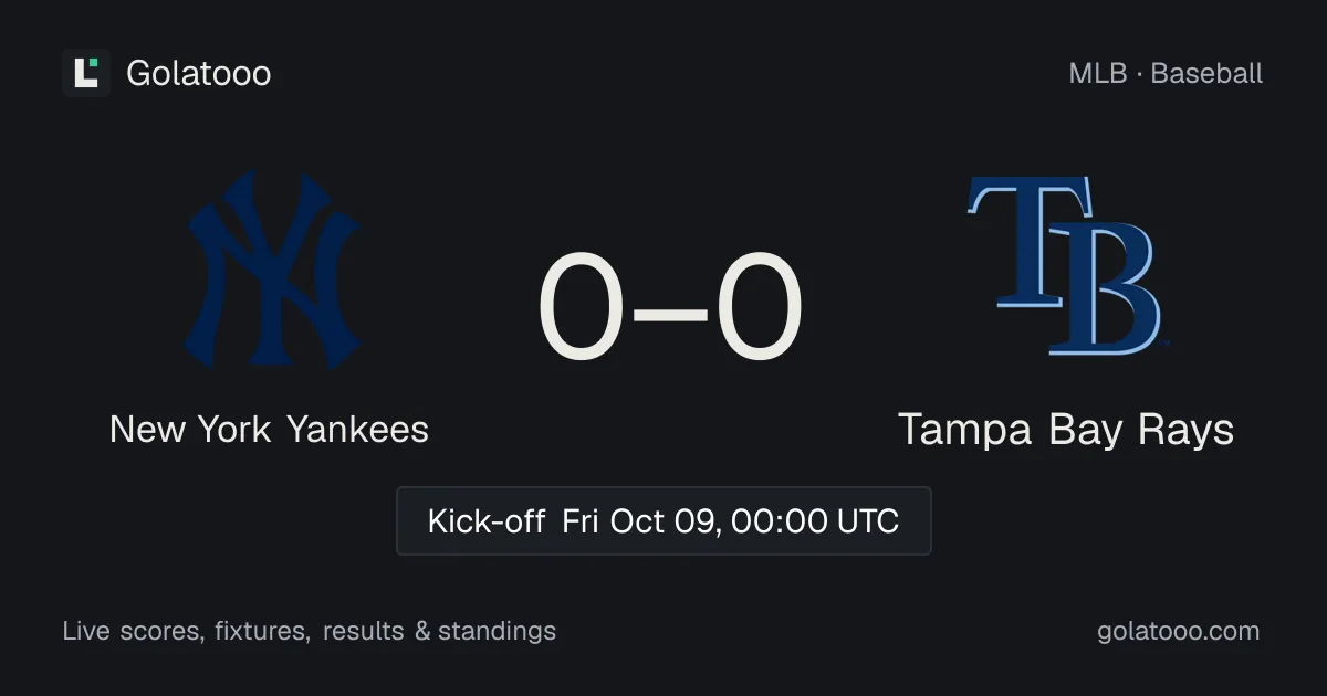 New York Yankees vs Tampa Bay Rays (9 Oct): preview, form, head-to-head and how to watch