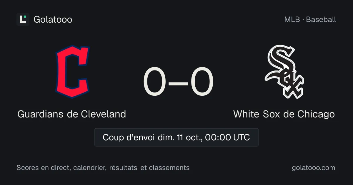 Guardians de Cleveland - White Sox de Chicago (11 oct.) : avant-match, forme, historique et où regarder la rencontre