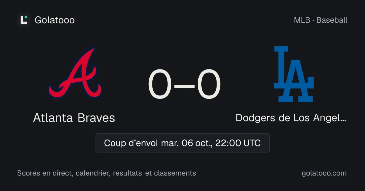 Atlanta Braves - Dodgers de Los Angeles : avant-match, forme, historique et où regarder la rencontre