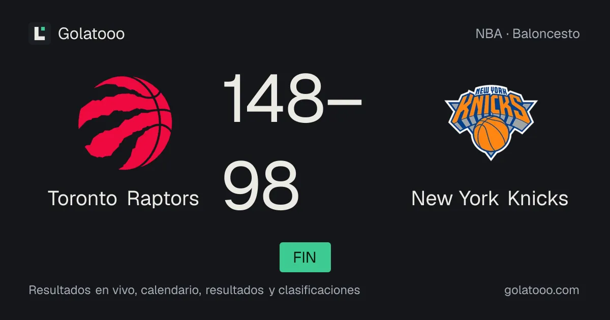 Toronto Raptors 148-98 New York Knicks: crónica del partido y estadísticas