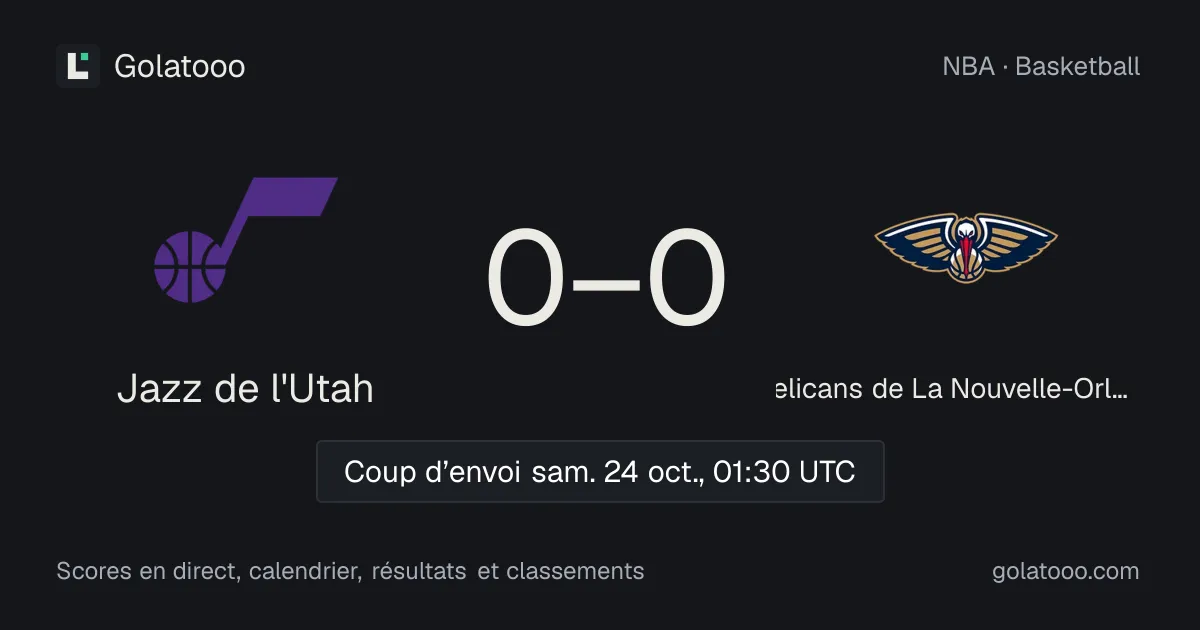 Jazz de l'Utah - Pelicans de La Nouvelle-Orléans : avant-match, forme, historique et où regarder la rencontre