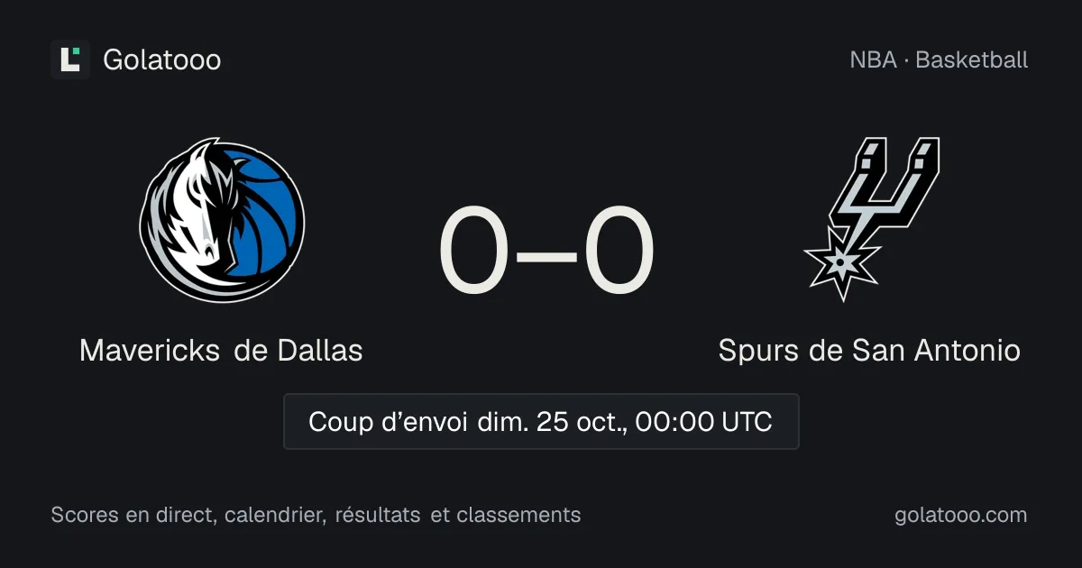 Mavericks de Dallas - Spurs de San Antonio : avant-match, forme, historique et où regarder la rencontre