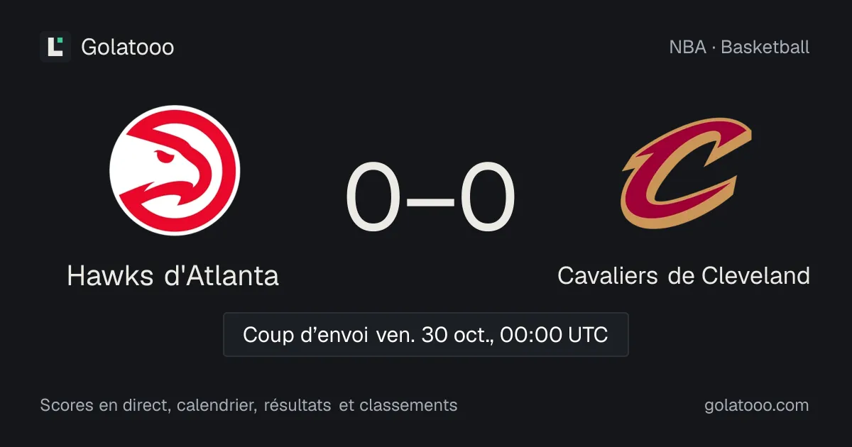 Hawks d'Atlanta - Cavaliers de Cleveland : avant-match, forme, historique et où regarder la rencontre