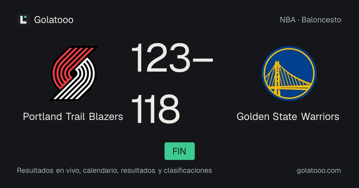 Portland Trail Blazers 123-118 Golden State Warriors: crónica del partido y estadísticas
