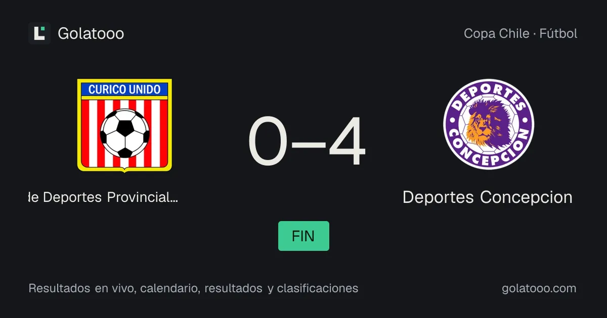 Club de Deportes Provincial Curicó Unido 0-4 Deportes Concepcion: crónica del partido, goles y estadísticas