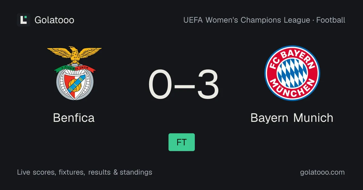 Benfica 0-3 Bayern Munich: match report, goals and statistics