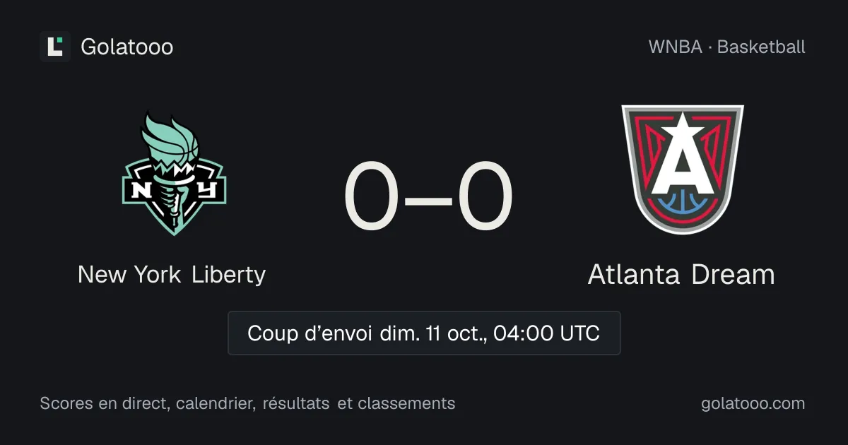 New York Liberty - Atlanta Dream (11 oct.) : avant-match, forme, historique et où regarder la rencontre
