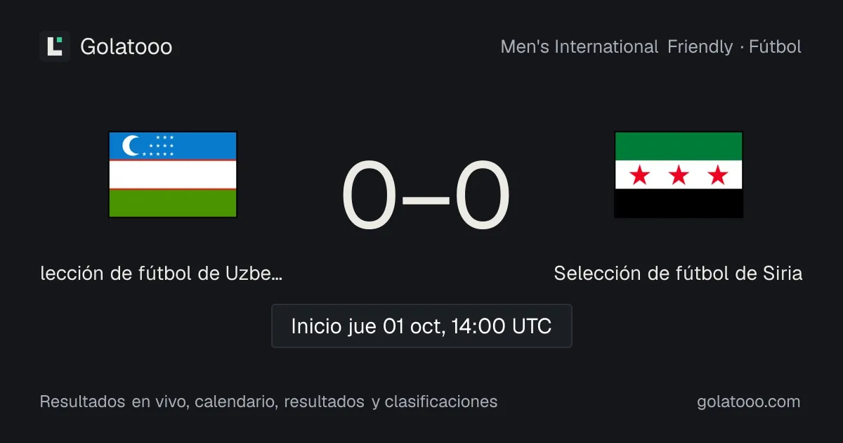 Uzbekistán vs Siria: previa, forma, historial y dónde ver el partido