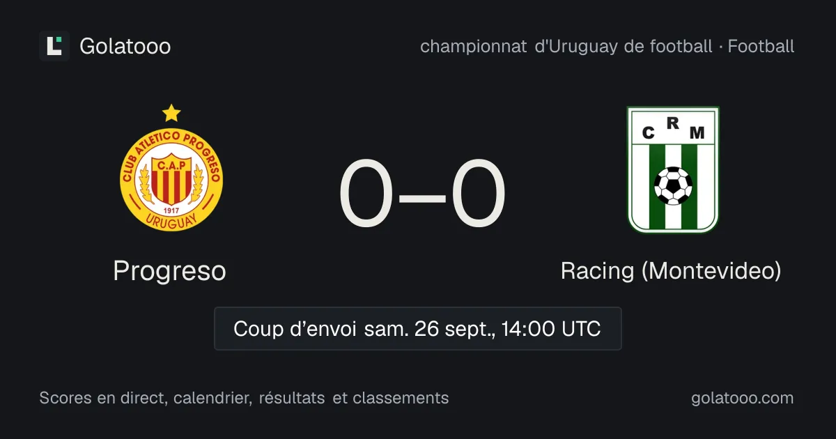Progreso - Racing (Montevideo) : avant-match, forme, historique et où regarder la rencontre